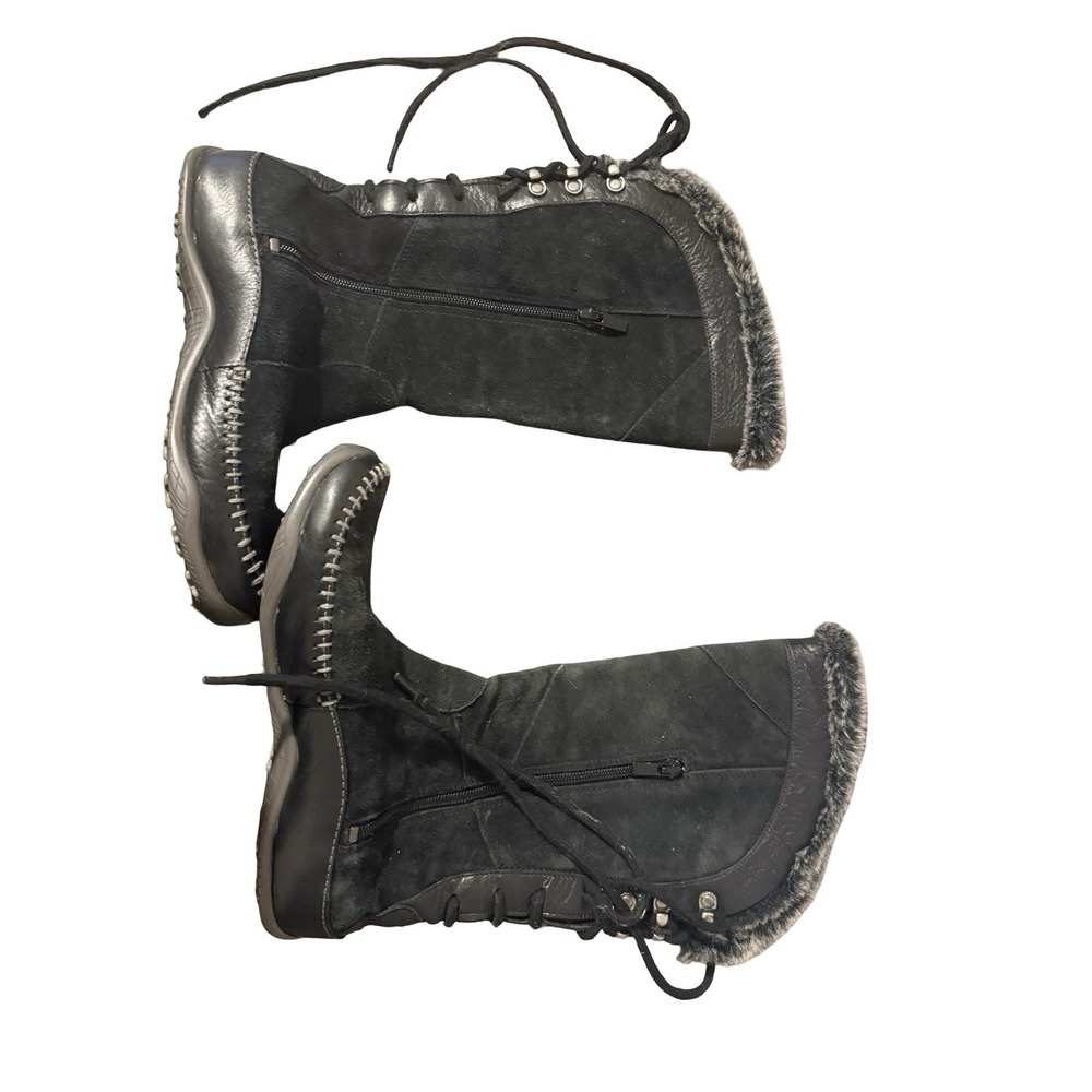 The North Face Women's‎ Faux Fur Suede Lace Up Janey Apres Winter Boots Size 8